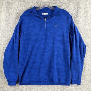 Peter Millar 1/4 Quarter Zip Pullover Mens Medium M Perth Performance Blue Camo